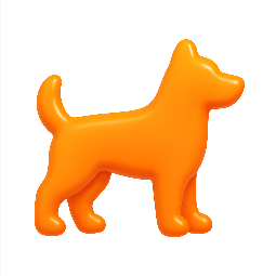 dog-silhouette stylized as shiny