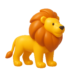 lion-full-body stylized as shiny