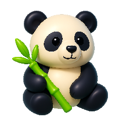 panda-bear stylized as shiny