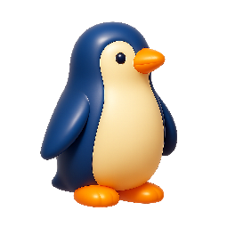penguin stylized as shiny