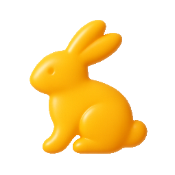 rabbit-silhouette stylized as shiny