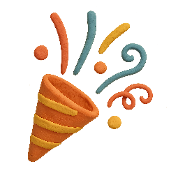 celebration-popper stylized as claymation
