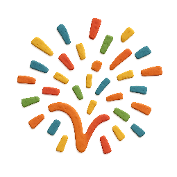 confetti-burst stylized as claymation