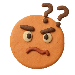 confused-face stylized as claymation