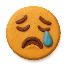 crying-emoji stylized as claymation