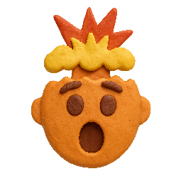 exploding-head stylized as claymation