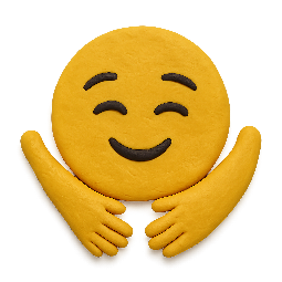 hug-emoji stylized as claymation