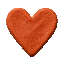 love-heart stylized as claymation