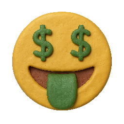 money-mouth-face stylized as claymation