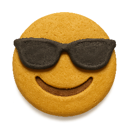 sunglasses-emoji stylized as claymation