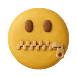 zipper-mouth-face stylized as claymation