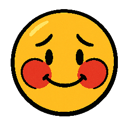 blushing-face stylized as comic