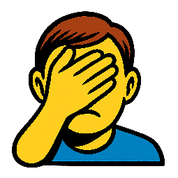 facepalm stylized as comic