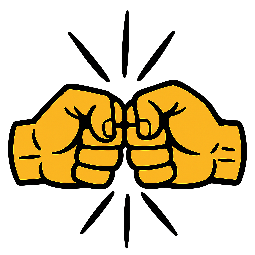 fist-bump stylized as comic