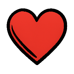 love-heart stylized as comic