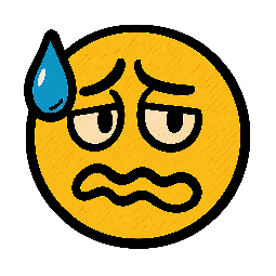 nervous-sweat stylized as comic