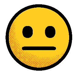 neutral-face stylized as comic
