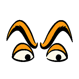 raised-eyebrows stylized as comic