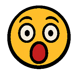 shocked-face stylized as comic