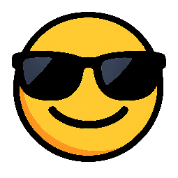 sunglasses-emoji stylized as comic