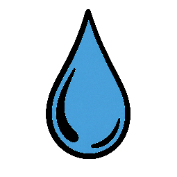 tear-drop stylized as comic