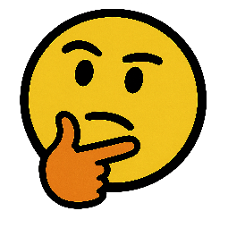 thinking-emoji stylized as comic