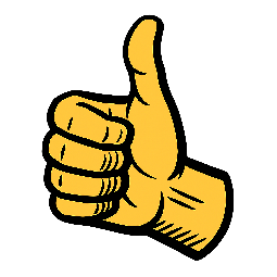 thumbs-up stylized as comic