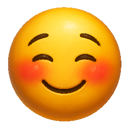 blushing-face stylized as digital