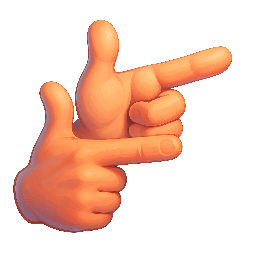 finger-guns stylized as digital