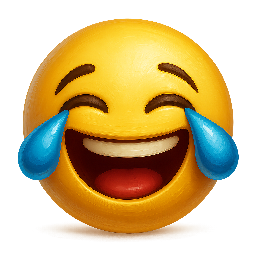 laughing-emoji stylized as digital