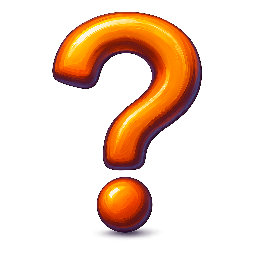 question-mark-large stylized as digital