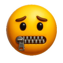 zipper-mouth-face stylized as digital