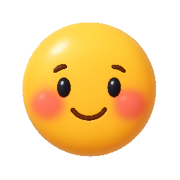 blushing-face stylized as shiny