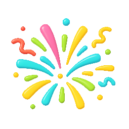 confetti-burst stylized as shiny