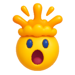 exploding-head stylized as shiny