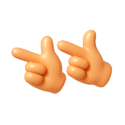 finger-guns stylized as shiny