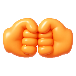fist-bump stylized as shiny