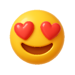 heart-eyes stylized as shiny