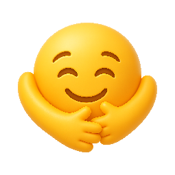 hug-emoji stylized as shiny