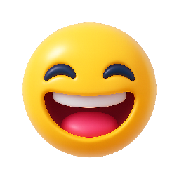 laughing-emoji stylized as shiny