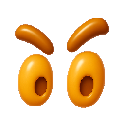 raised-eyebrows stylized as shiny