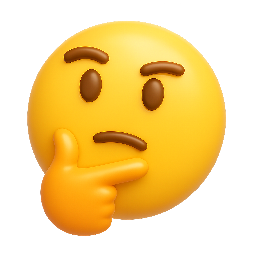 thinking-emoji stylized as shiny