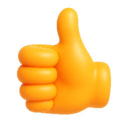 thumbs-up stylized as shiny