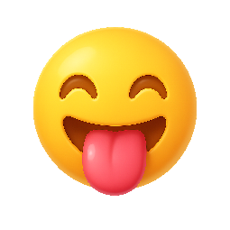 tongue-out stylized as shiny