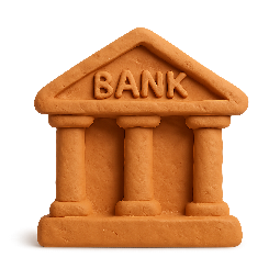 bank-building stylized as claymation