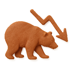 bear-market-icon stylized as claymation
