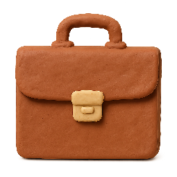 briefcase stylized as claymation