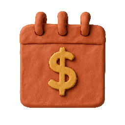 calendar-with-dollar stylized as claymation