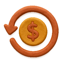 cashback-symbol stylized as claymation