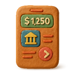 mobile-banking-app stylized as claymation